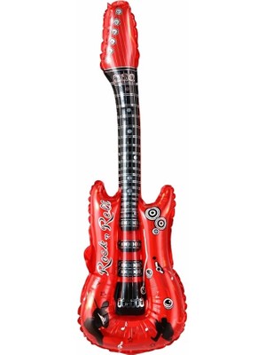 Parti Sürprizi Kırmızı Gitar Şekilli Folyo Balon 1 Adet