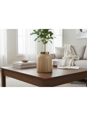 Bosso Model 2011 Krem Dekoratif Cam Vazo 15X18 cm Modern Renkli Tasarım Salon Ofis Ev Dekoru Çiçekçilik Obje Sunumu