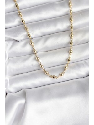 Getittir 14K Gold Renk Kaplama Topçuklu Zincir Model cm Kadın Kolye - Lisinya