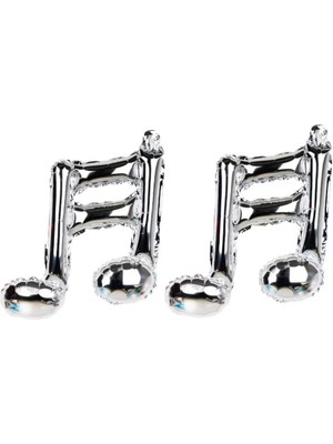 Parti Sürprizi Eğlenceli Müzik Notaları Gümüş Şekilli Folyo Balon