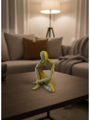 Getittir Minimal Sarı Insan Figürü Biblo Ev ve Ofis Dekoru - Lisinya