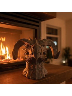 Getittir Dekoratif Ejderha Heykeli Özel Tasarım Mitolojik Figür 22X17 cm - Lisinya