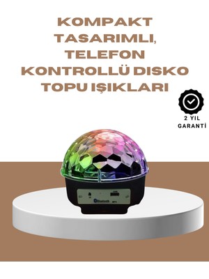 Getittir Taşınabilir Bluetooth Disko Topu Uzaktan Kumandalı Işık Efektleri - Lisinya