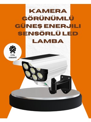 Getittir Solar Şarjlı Kamera Tasarımlı LED Duvar Lambası Hareket Sensörlü Dış Mekan Aydınlatma - Lisinya
