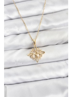 Getittir 316L Çelik Zincir Gold Renk Sonsuzluk Model Zirkon Taşlı Kadın Kolye - Lisinya