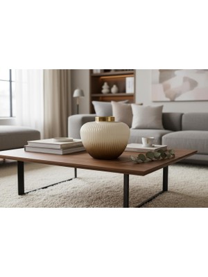 Bosso Model 3012 Beyaz Kahverengi Dekoratif Cam Vazo 33X28 cm Modern Renkli Tasarım Salon Ofis Ev Dekoru Çiçekçilik Obje Sunumu