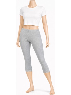 Belpa Diz Altı Dantell Pamuklu Tayt,penye Tayt, Kapri Tayt %100 Pamuklu Büyük Beden Tayt Tekli Paket