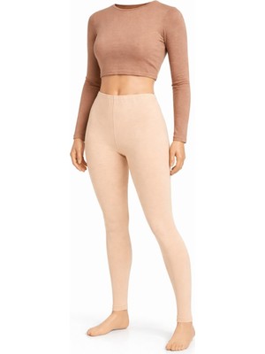 Belpa Likralı Kadın Uzun Tayt %95 Pamuk %5 Likra 3 Adet Tayt