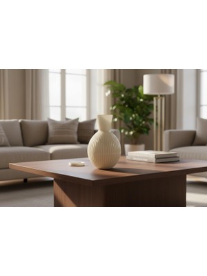 Bosso Model 6120 Krem Dekoratif Cam Vazo 15X24 cm Modern Renkli Tasarım Salon Ofis Ev Dekoru Çiçekçilik Obje Sunumu