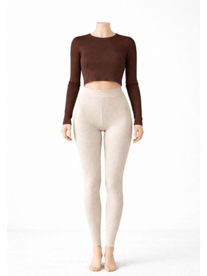 Belpa Sıla Sella Fitilli Yüksek Bel Spor Tayt