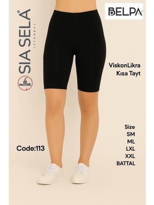Belpa Sıla Sella Kadın Slim Fit Basic Kısa Tayt