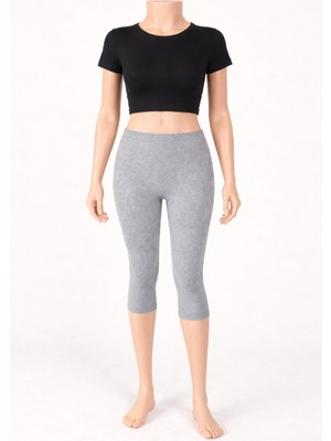 Belpa Diz Altı %100 Pamuklu Penye Tayt, Büyük Beden Tayt, Kapri Tayt