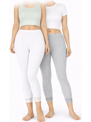 Belpa Uzun Penye Tayt, Uzun Tayt, Büyük Beden Tayt, Pamuklu Tayt Büyük Beden %100 Pamuklu 2'li Paket