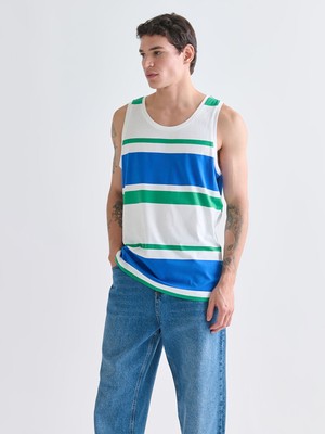 Lc Waikiki Yeni Sezon Bisiklet Yaka Çizgili Erkek Kolsuz Tişört