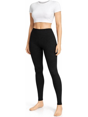 Belpa Likralı Kadın Uzun Tayt %95 Pamuk %5 Likra 3 Adet Tayt