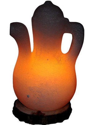 Wovna Ibrik Şekilli Doğal Kaya Tuzu Lambası Çankırı Kablolu Ampullü Beyaz 5-7 kg