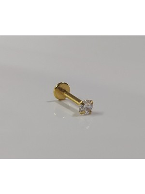 Normadia Parlak Zirkon Taşlı Cerrahi Çelik Piercing Seti, Çok Yönlü Takı