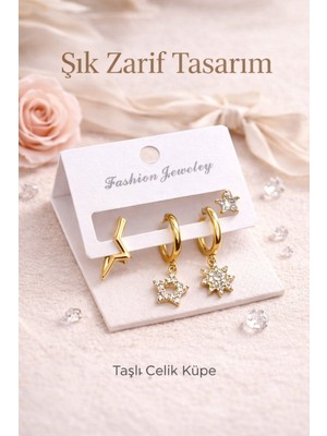 Normadia Paslanmaz Çelik Renkli Güvenilir Küpe, Faturalı, Dayanıklı Takı