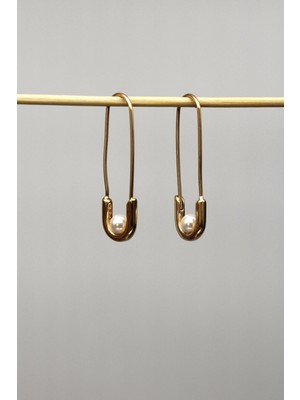 Normadia Şık Çelik Incili Çengelli Model Küpe, Zarif Takı Tasarımı