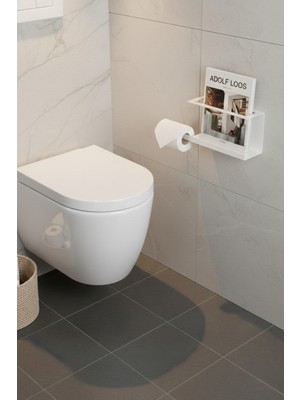 Grandmix Metal Raflı Tuvalet Kağıtlığı Modern Banyo Aksesuar