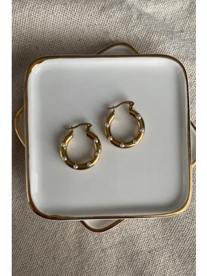 Normadia Şık Inci ve Çelik Küpe, Zarif Takı Tasarımı