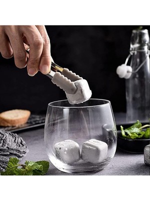 Özbience 2'li Çelik Metal Viski Buz Küpü Soğutucu Hediye Paketi
