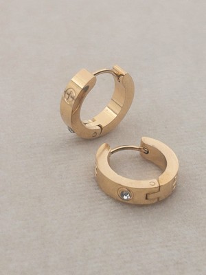 Normadia 316L Çelik Taşlı Mini Halka Küpe, Şık ve Zarif Takı Parçası