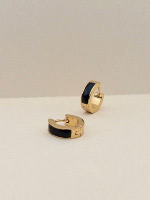 Normadia Şık ve Sade 1,4 cm Mineli Paslanmaz Çelik Halka Küpe