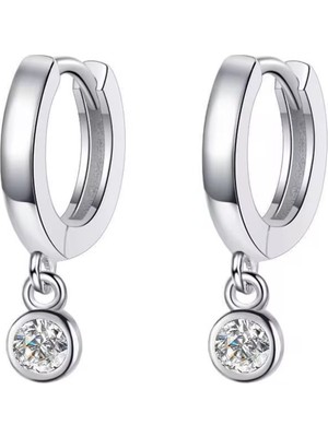 Normadia Şık Tek Taş Sallantılı Çelik Küpe, 2,3 Cm, Modern Tasarım