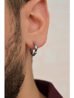 Normadia Eritme Çelik Eskitme Halka Küpe, Erkek Için Şık ve Modern Tasarım