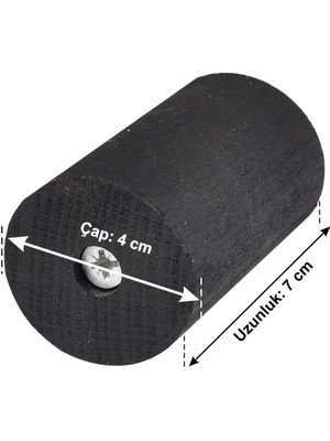 X-Perk Masa Sandalye Ünite Kanepe Mobilya Koltuk Ahşap Ayak Yükseltici 6'lı Boy 7 cm Çap 4 cm Siyah