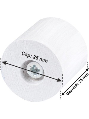 X-Perk Masa Sandalye Mobilya Koltuk Ayak Yükseltici 6'lı Boy 25 mm Çap 25 mm Beyaz