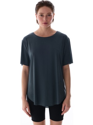 Penti Gri Bisiklet Yaka Oversize Modal T-Shirt