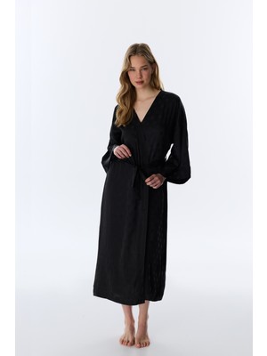 Penti Siyah Lilah Saten Sabahlik