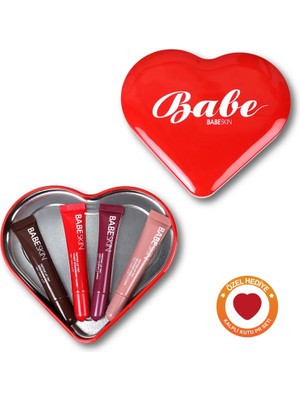 Babeskin Lip Balm Set PR Kutu Hediyeli I Pamuk Şekeri I Çilek I Kiraz I Kahve I Nemlendirici I Dudak Parlatıcı