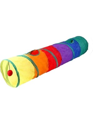 Hepta Collection Kedi Tüneli Oyuncak Gökkuşağı 120 cm