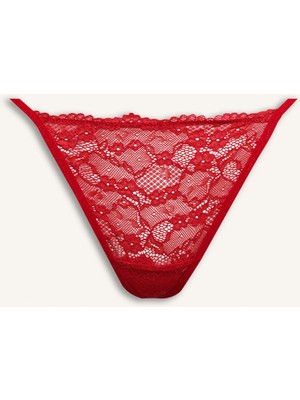 DeFacto Kırmızı Dantel String Slip Külot B4834AX24WN
