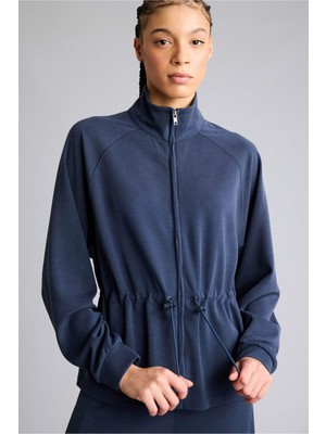 DeFacto Warmtech Standart Fit Dik Yaka Fermuarlı Modal Hırka G6808AX25WN