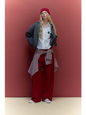 DeFacto Wide Leg Çift Cepli Standart Boy Kadife Pantolon G7879AX26SP