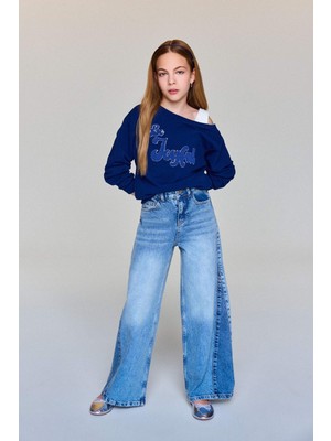 DeFacto Wide Leg Jean Pantolon Kız Çocuk G6934A826SP