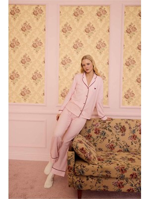 DeFacto Pijama Takımı Uzun Kollu Üst Alt G1677AX26SP