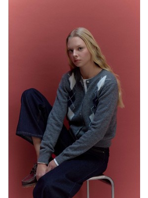 DeFacto Regular Fit Bisiklet Yaka Hırka G8026AX26SP