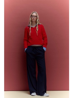 DeFacto Wide Leg Çift Cepli Normal Bel Standart Boy Pantolon F6249AX26SP