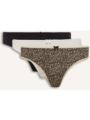 DeFacto Leopar Desenli 3'lü Brazilian Külot-Fall in Love E4882AX25SP