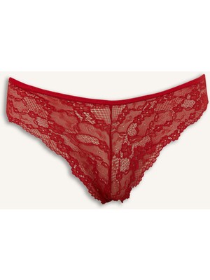 DeFacto Dantel Kırmızı Brazilian Külot T3197AZ24AU