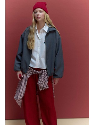 DeFacto Fermuarlı Cepli Tafta Ceket F7638AX26SP