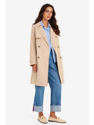 DeFacto Regular Fit Kemerli Cepli Trençkot E8578AX25AU