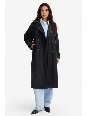 DeFacto Regular Fit Suni Deri Kemerli Uzun Trençkot E8580AX25AU