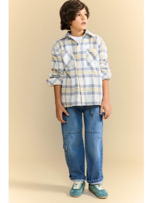 DeFacto Wide Leg Düz Paça Jean Pantolon Erkek Çocuk G6165A826SP