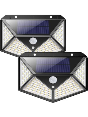 Hepta Collection Güneş Enerjili Lamba LED Sokak Dış Ortam Solar Bahçe Aydınlatması Su Geçirmez Sensörlü (100 Led)